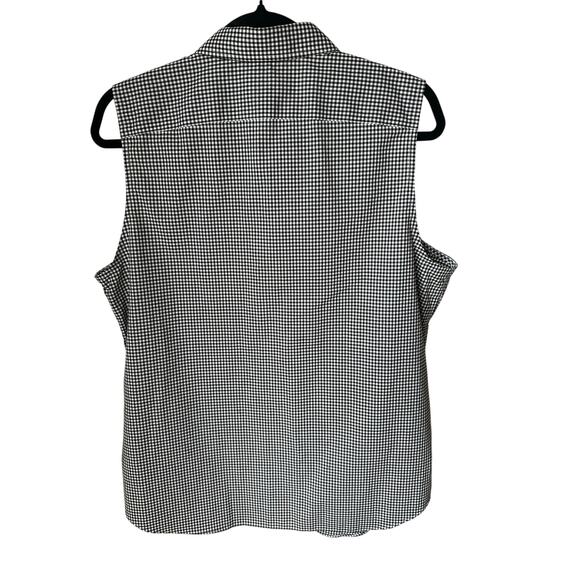 Ralph Lauren Women's Black/White Sleeveless Top Size XL Preppy Gingham Timeless - Picture 3 of 5